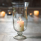 Tall Hand-engraved Hurricane Vase