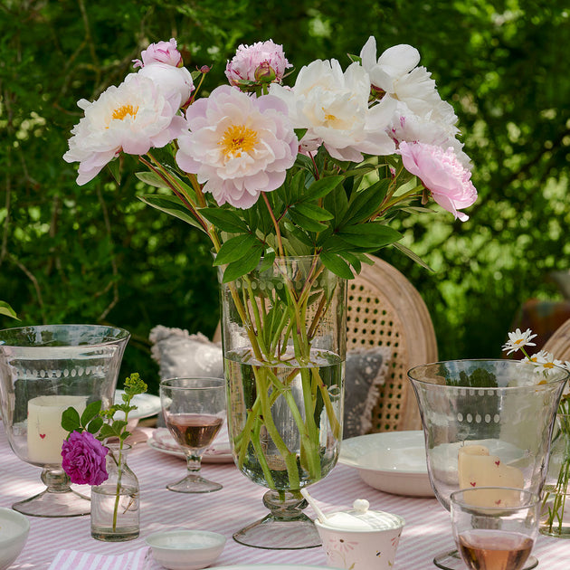 Tall Hand-engraved Hurricane Vase