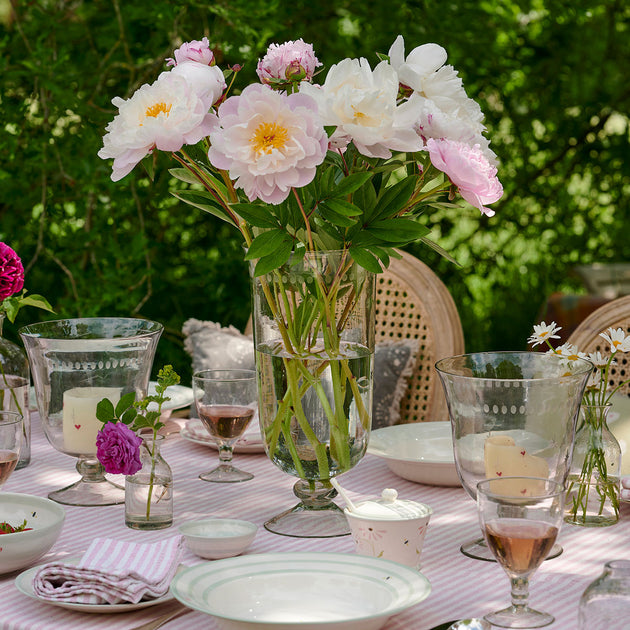 Hand-engraved Hurricane Vase