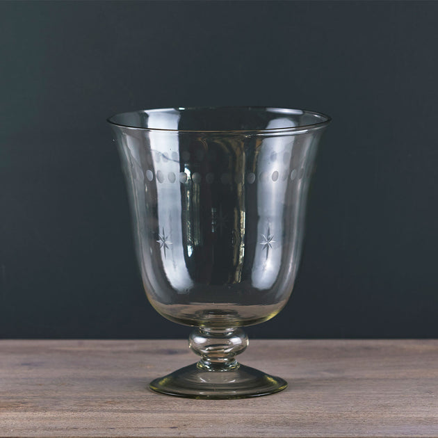 Hand-engraved Hurricane Vase