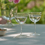 Hand-engraved Vintage Champagne Glass