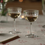 Hand-engraved Vintage Champagne Glass