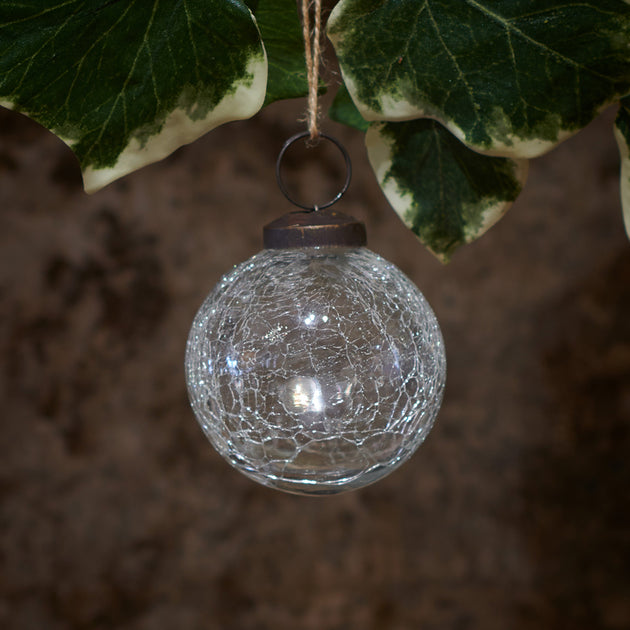 Crackle Glaze Glass Baubles