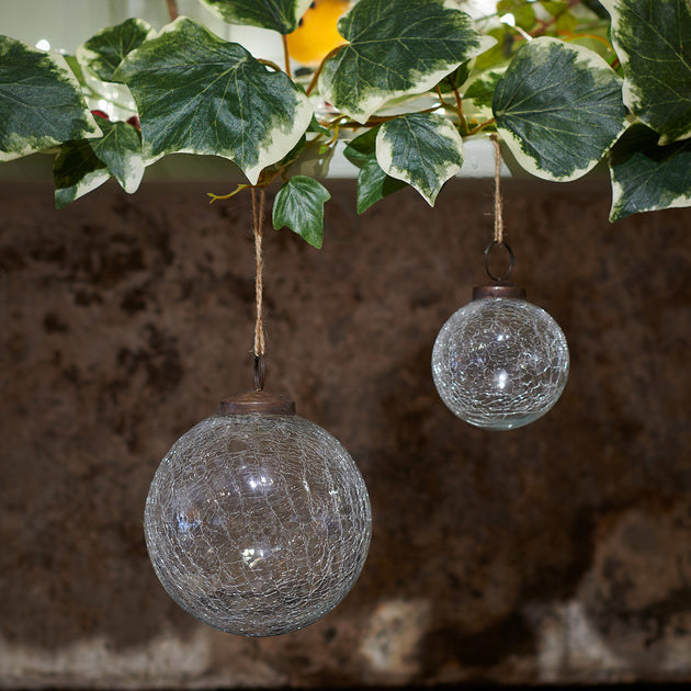 Crackle Glaze Glass Baubles