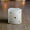 Gold Heart Hand-painted Scented Pillar Candle 3"