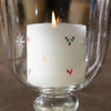 Hand-painted Holly Scented Pillar Candle 3"