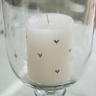 Blue Heart Hand-painted Scented Pillar Candle 4&quot;