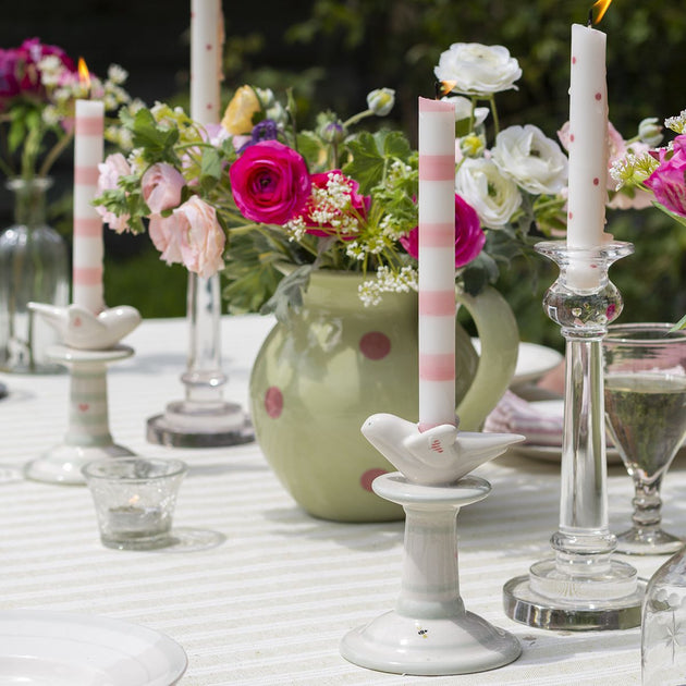 Rose Thick Stripe Hand-painted Candle