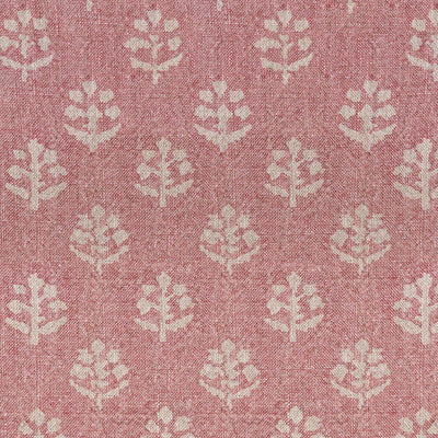 Hand-printed Reverse Red Earth Megha Rustic Linen Stonewashed Panel (2.7m Approx.) - 354RE