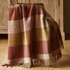 Red Gold Harlequin Shetland Wool Throw