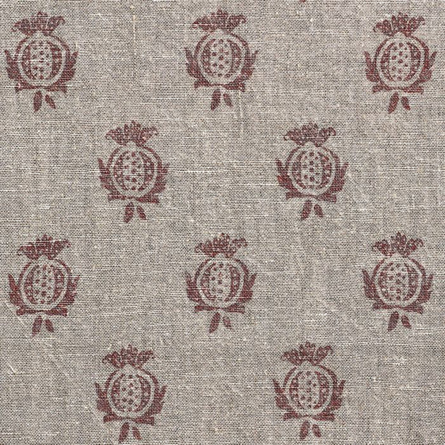 Large Returnable Sample of Red Pomegranate Rustic Linen