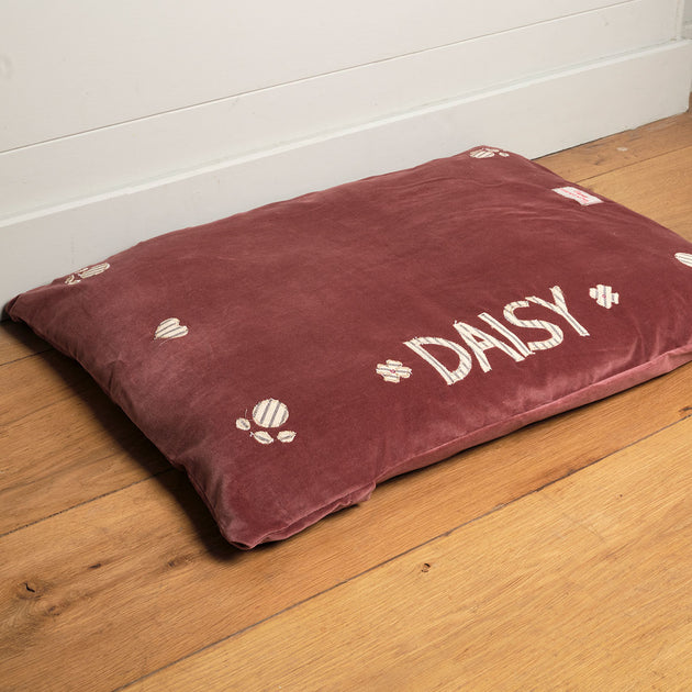 Large Personalised Luxury Velvet Dog Bed Mattress