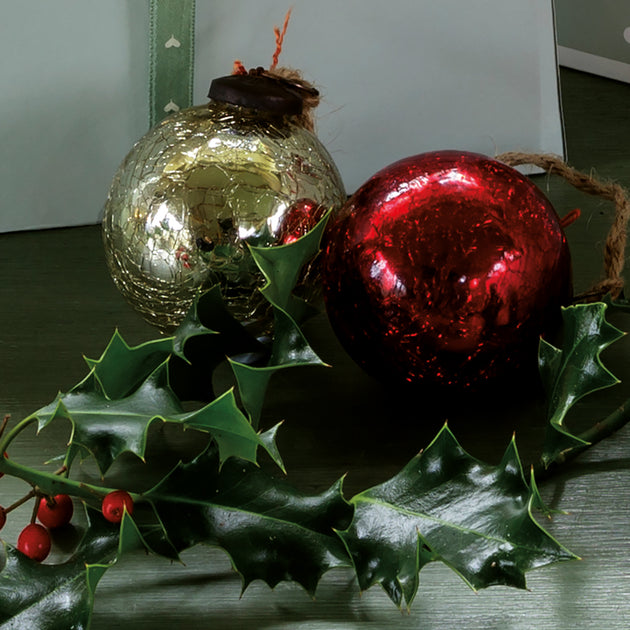 Crackle Glaze Glass Baubles