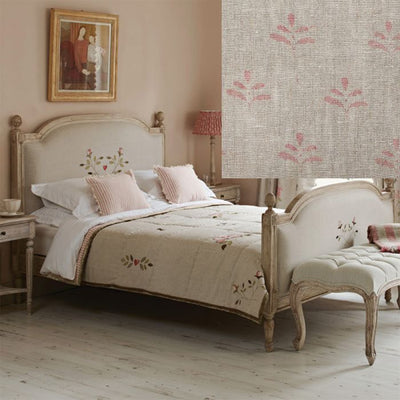 Ex-Display - Upholstered King Size Full Bed in Indian Red Leaf