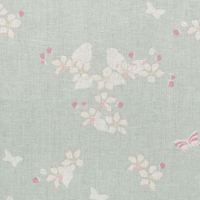 Single Curtain in Apple Blossom Linen, Ivory duck egg 110cm (W) x 210cm (L)