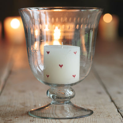 Red Heart Hand-painted Scented Pillar Candle 3&quot;