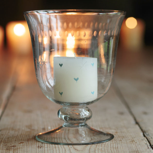 Blue Heart Hand-painted Scented Pillar Candle 3"