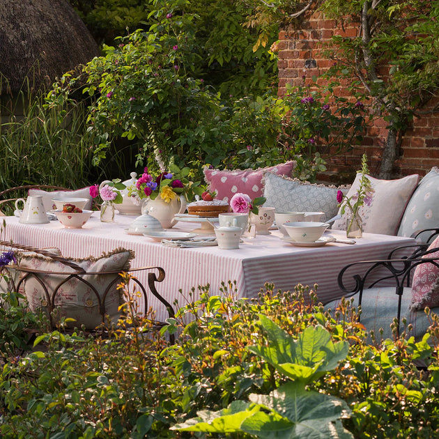 Rose Ivory Stripe Tablecloth - Medium