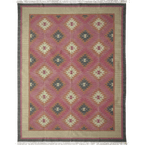 Hand-woven Wool Kilim - Rose Ragini - Medium