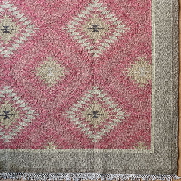 Rose Duck Egg Shimla - Hand-woven Wool Kilim