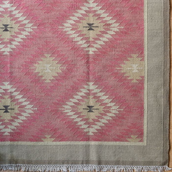 Rose Duck Egg Shimla - Hand-woven Wool Kilim – Susie Watson Designs