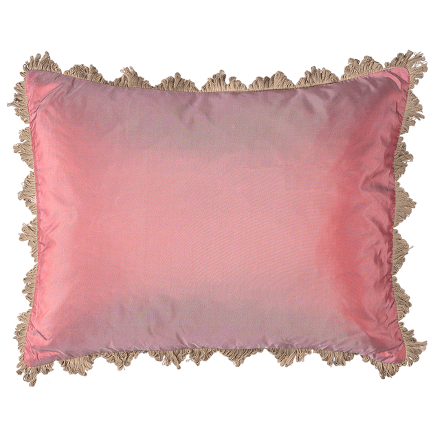 Pink silk cushion hot sale