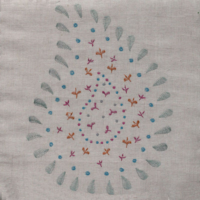 Small Sample of Base Linen (Colour Variation Smokey Blue Embroidered Malathi)