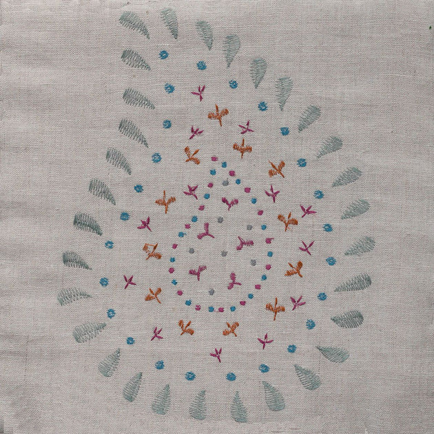 Small Sample of Base Linen (Colour Variation Smokey Blue Embroidered Malathi)