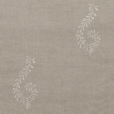 Small Sample of Ivory Shalini Embroidered Linen - Colour Variant