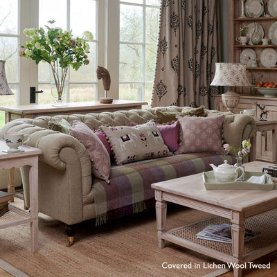 Ex-Display Lichen Wool Button Backed Chesterfield Sofa