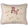 Embroidered Sweet Peas Linen Cushion