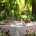 Pale Rose Wide Stripe Tablecloth - Medium