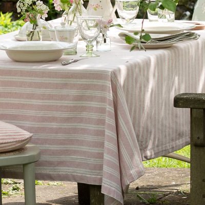 Pale Rose Cambridge Stripe Tablecloth - Medium