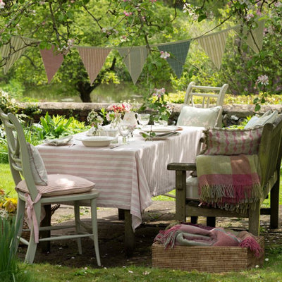 Pale Rose Cambridge Stripe Tablecloth - Large