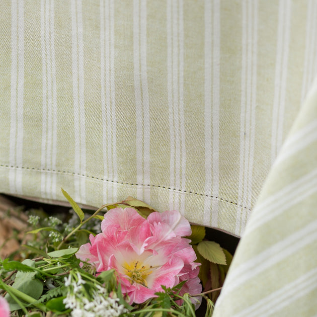 Summer Green Cambridge Stripe Tablecloth - Small