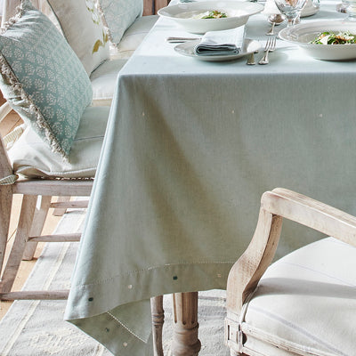 Duck Egg White Spot Tablecloth