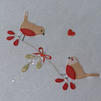 Duck Egg Robin & Rosehip Christmas Tablecloth – Extra Large