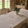 Red Stripe Robin & Rosehip Christmas Tablecloth – Extra Large