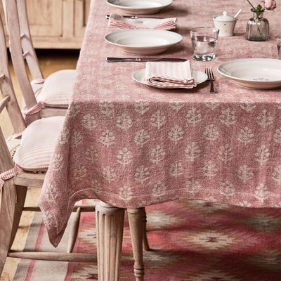 Red Earth Megha Rustic Linen Tablecloth