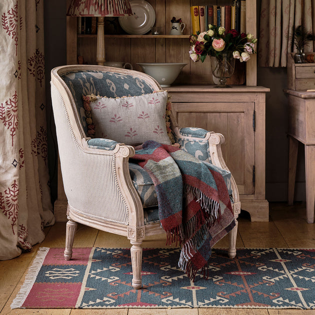 Teal Russet Harlequin Shetland Wool Throw