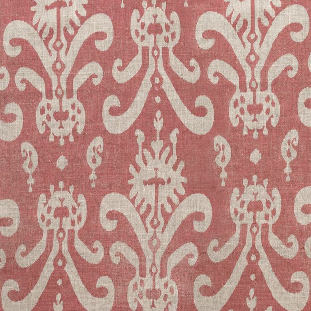 Seconds - Hand-printed Indian Red Earth Sacha Linen 2.7m (stonewashed) panel - 360RE