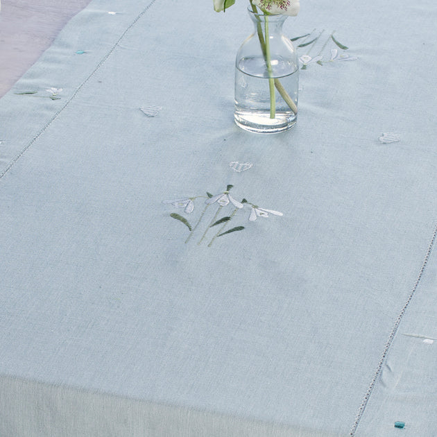 Duck Egg Snowdrop Table Runner