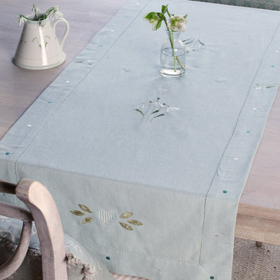 Duck Egg Snowdrop Table Runner