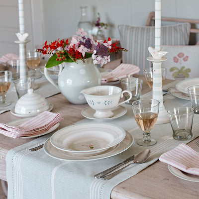 Duck Egg Oxford Stripe Table Runner