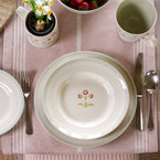 Pale Rose Oxford Stripe Table Runner