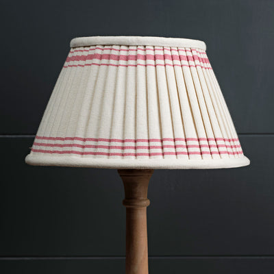 Ivory Rose Vintage Stripe 14&quot; Pleated Lampshade