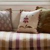 Violet Olive Stripe Lambswool Throw