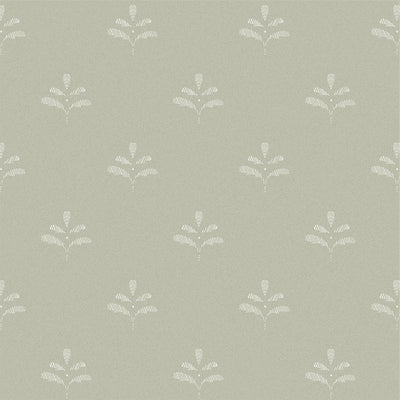 Celadon Ivory Leaf Wallpaper