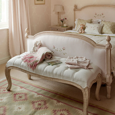 Ex-Display Natural Linen Bed End Stool