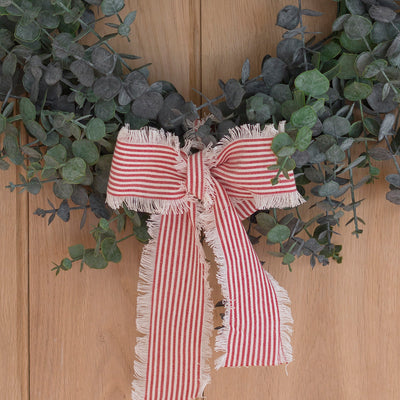 Wide Red &amp; White Piping Stripe Ribbon - 3m Pack